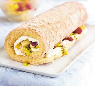  Mango and Passion Fruit Roulade